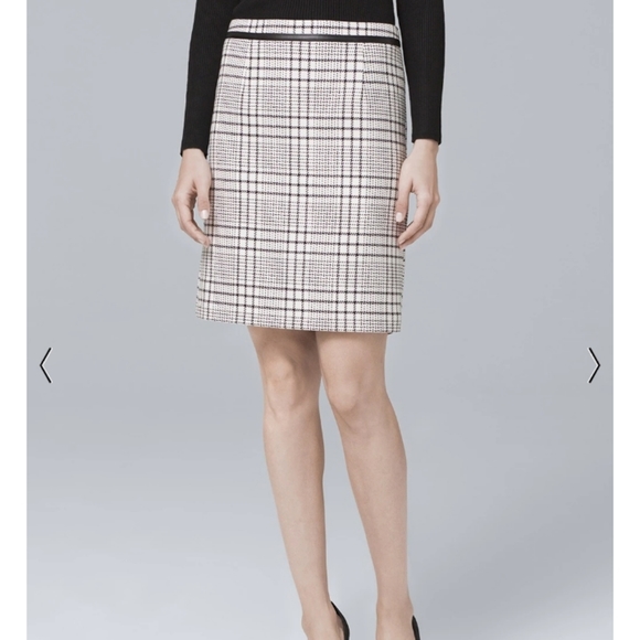 White House Black Market Dresses & Skirts - WHBM Black and White Classic Plaid Pencil Skirt Size 0